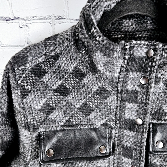 BAGATELLE | plaid soft wool blend zip bomber style jacket - Picture 2 of 10